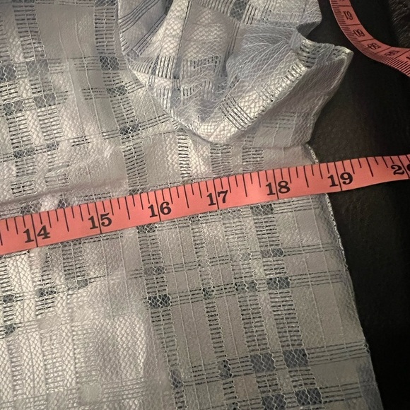 ENGLISH FACTORY Gridded baby blue dress size Small NWT with white slip dress - Picture 17 of 17